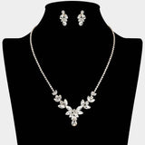 Marquise Stone Cluster Teardrop Pointed Rhinestone Paved Necklace - Madeline Love - Flyclothing LLC