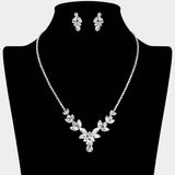 Marquise Stone Cluster Teardrop Pointed Rhinestone Paved Necklace - Madeline Love - Flyclothing LLC