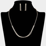 Layered Rhinestone Dual Strand Necklace - Madeline Love - Flyclothing LLC