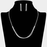Layered Rhinestone Dual Strand Necklace - Madeline Love - Flyclothing LLC