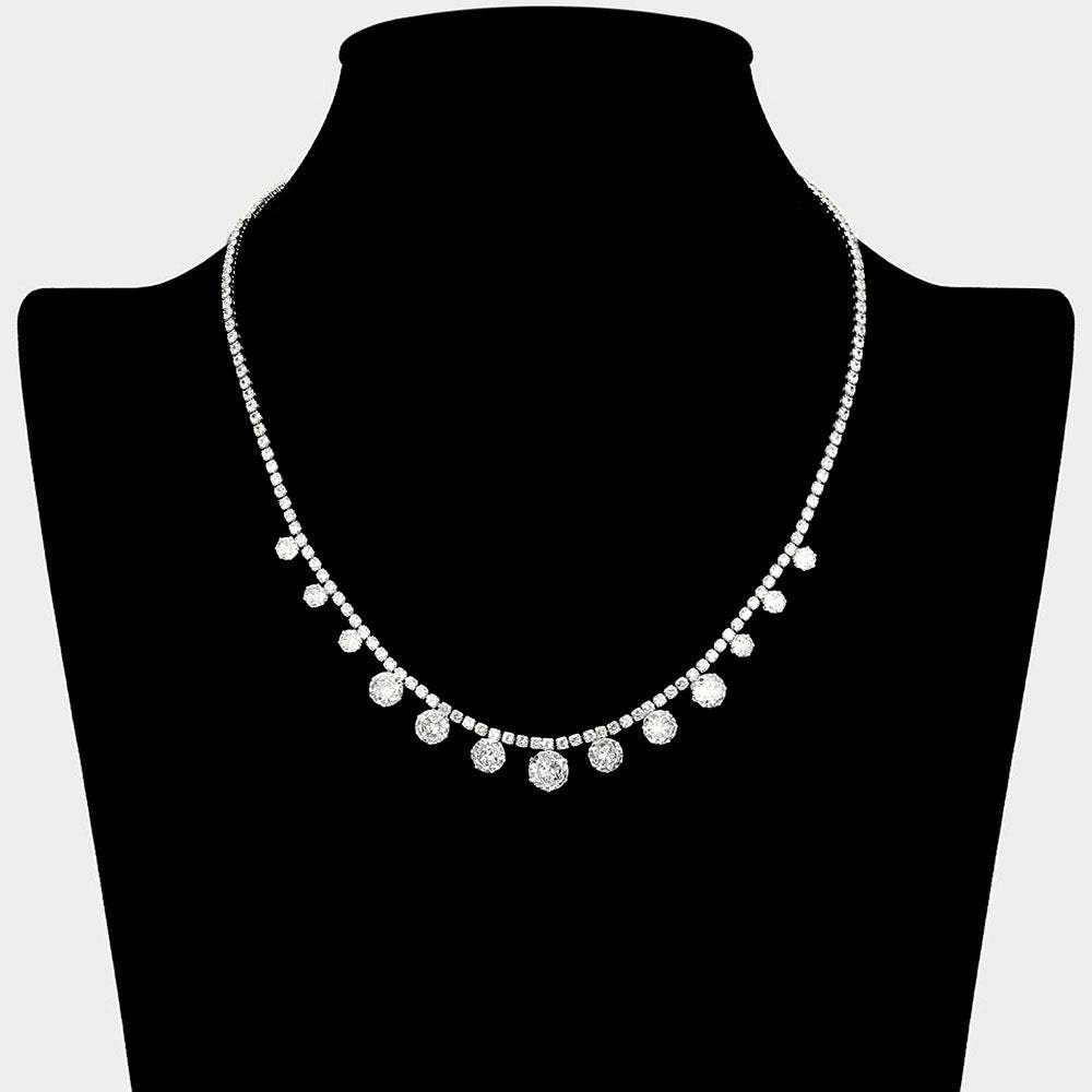 Round CZ Stone Dangle Necklace - Madeline Love - Flyclothing LLC