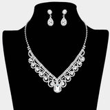 Bubble Crystal Cluster Teardrop Centered Necklace - Madeline Love - Flyclothing LLC
