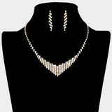 V Shaped Rhinestone Paved Necklace - Madeline Love - Flyclothing LLC