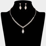 Marquise CZ Stone Pendant Accent Rhinestone Paved Necklace - Madeline Love - Flyclothing LLC
