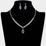 Marquise CZ Stone Pendant Accent Rhinestone Paved Necklace - Madeline Love - Flyclothing LLC