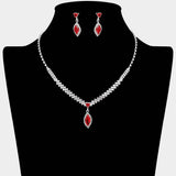 Marquise CZ Stone Pendant Accent Rhinestone Paved Necklace - Madeline Love - Flyclothing LLC