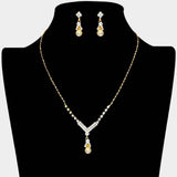 Teardrop Pendant Crystal Rhinestone Necklace - Madeline Love - Flyclothing LLC