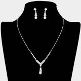 Teardrop Pendant Crystal Rhinestone Necklace - Madeline Love - Flyclothing LLC