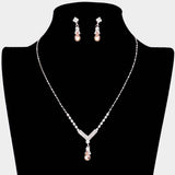 Teardrop Pendant Crystal Rhinestone Necklace - Madeline Love - Flyclothing LLC