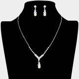 Teardrop Pendant Crystal Rhinestone Necklace - Madeline Love - Flyclothing LLC