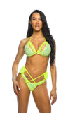 J Valentine Crushed Candy Sequin Ruffle Bikini Set