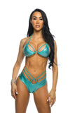 J Valentine Metallic Strap Triangle Top & Short
