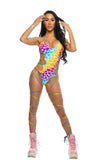 J Valentine Rainbow Heart Leg-Wrap Bodysuit - J. Valentine - Flyclothing LLC