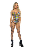 J Valentine Lace-Up Leg-Wrap Bodysuit