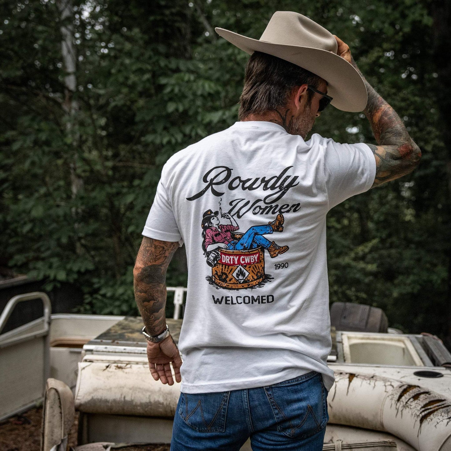 Rowdy Women Welcomed Men's T-Shirt - DIRTY COWBOY USA - Flyclothing LLC