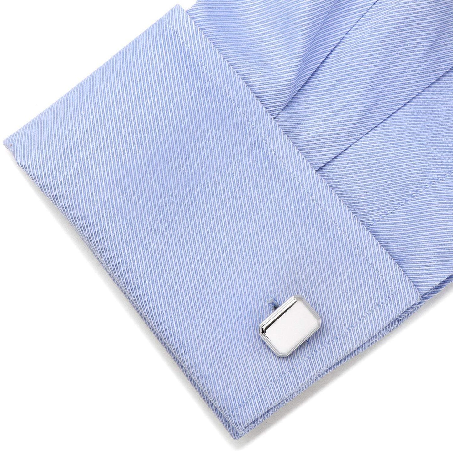 Sterling Rectangular Engravable Cufflinks - Cufflinks.com - Flyclothing LLC
