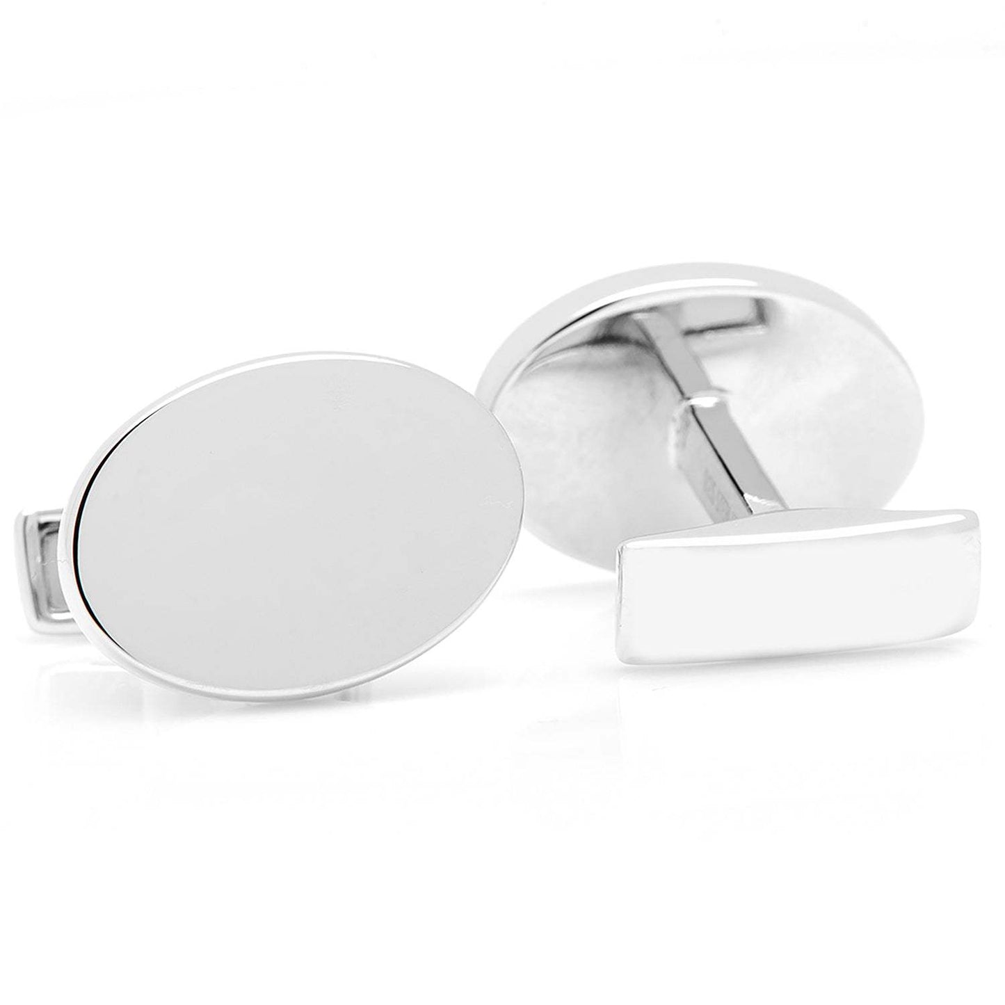Engraved Precious Moments Sterling Silver Oval Cufflinks - Cufflinks.com - Flyclothing LLC