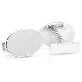 Engraved Precious Moments Sterling Silver Oval Cufflinks - Cufflinks.com - Flyclothing LLC