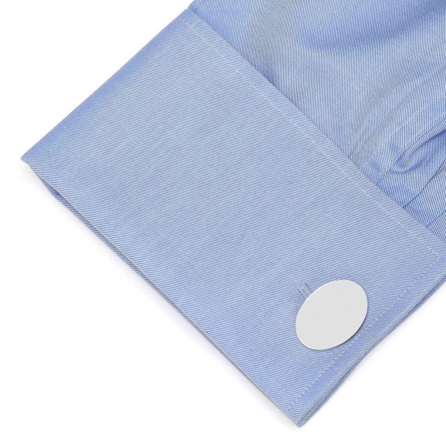 Engraved Precious Moments Sterling Silver Oval Cufflinks - Cufflinks.com - Flyclothing LLC
