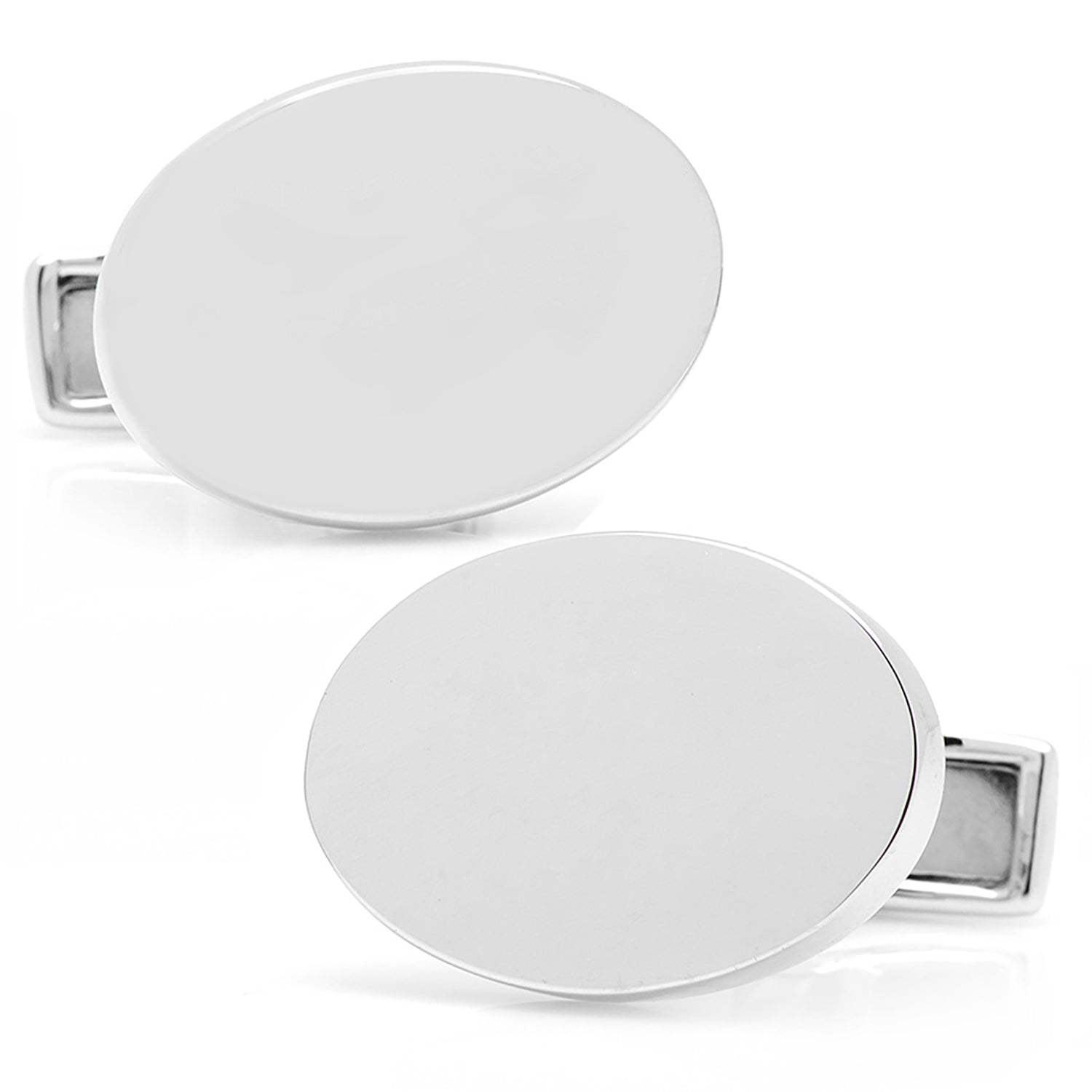 Engraved Precious Moments Sterling Silver Oval Cufflinks - Cufflinks.com - Flyclothing LLC