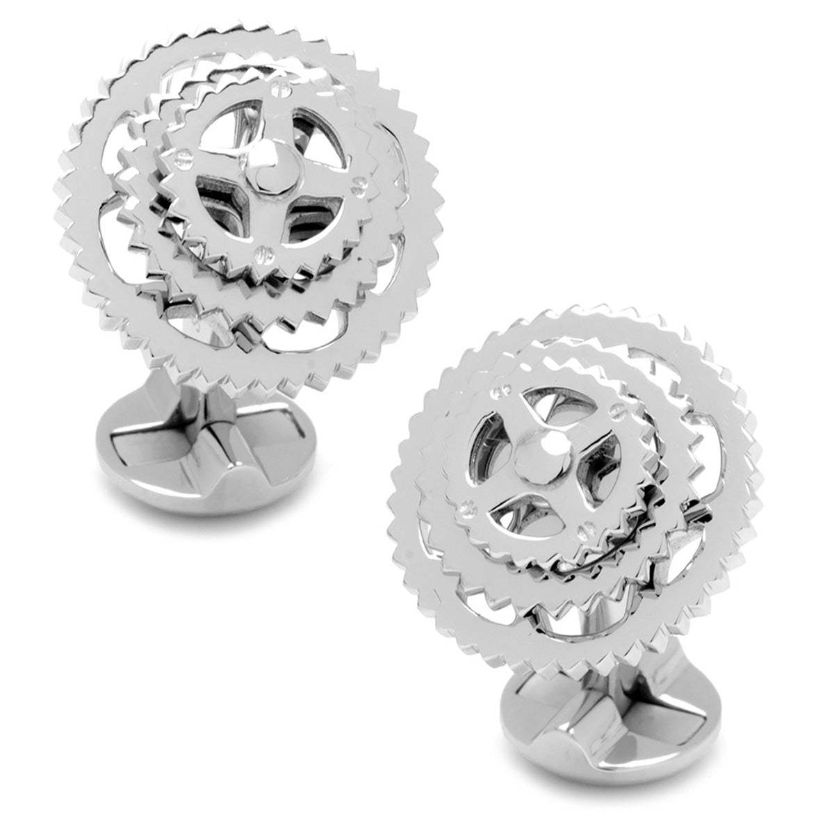 Sterling Silver Cyclist Cufflinks - Cufflinks.com - Flyclothing LLC
