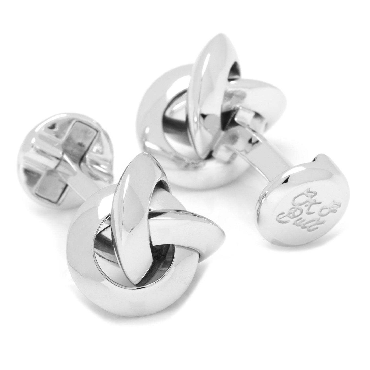 Sterling Silver Knot Cufflinks - Cufflinks.com - Flyclothing LLC