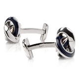 Sterling Blue Enamel Knot Cufflinks - Cufflinks.com - Flyclothing LLC