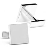 Sterling Silver Infinity Edge Square Engravable Cufflinks - Cufflinks.com - Flyclothing LLC