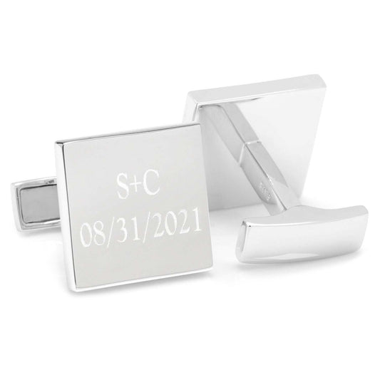 Personalized Wedding Day Engravable Square Cufflinks - Cufflinks.com - Flyclothing LLC