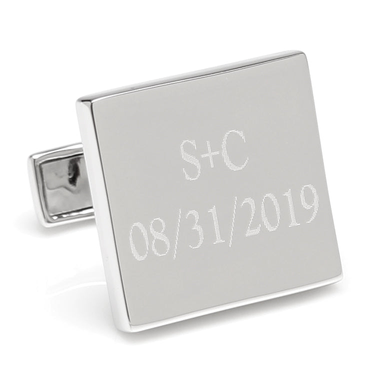 Personalized Wedding Day Engravable Square Cufflinks - Cufflinks.com - Flyclothing LLC