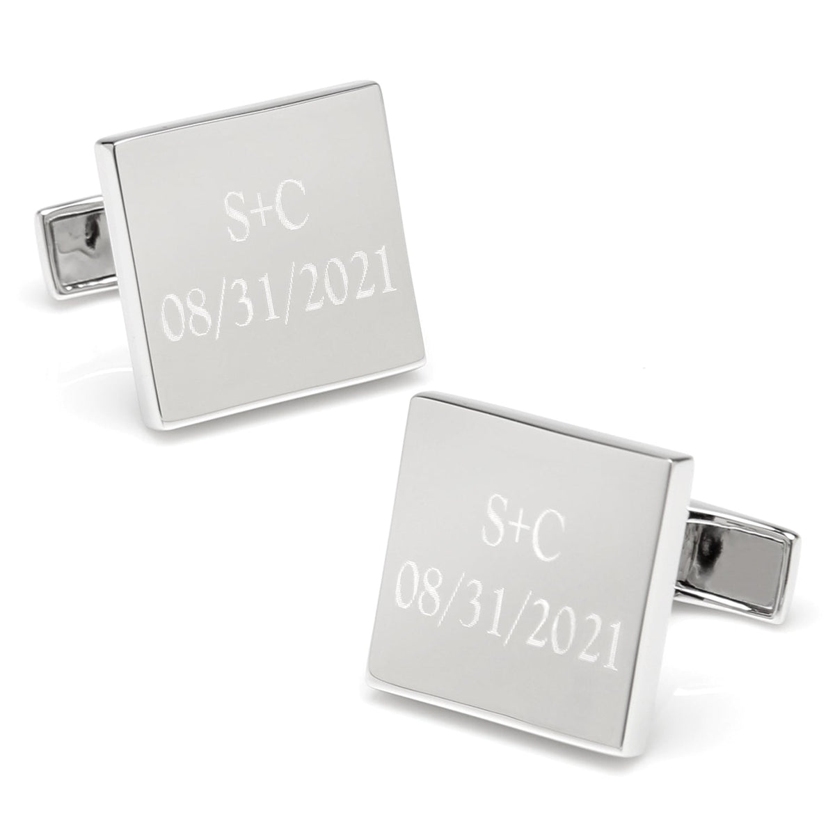 Personalized Wedding Day Engravable Square Cufflinks - Cufflinks.com - Flyclothing LLC
