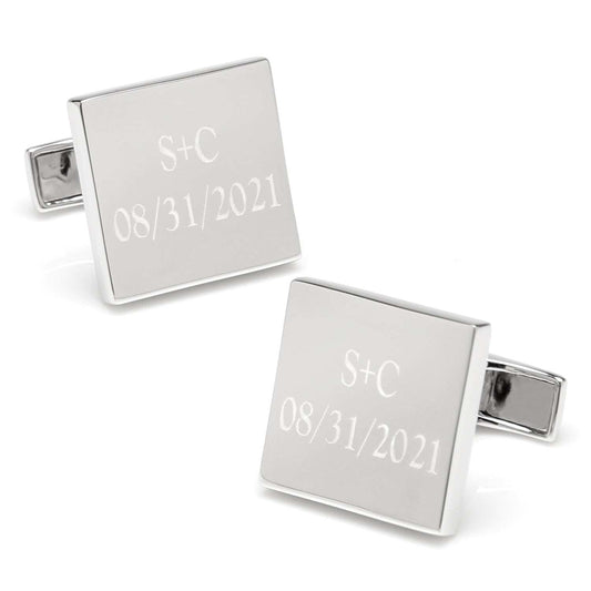 Personalized Wedding Day Engravable Square Cufflinks - Cufflinks.com - Flyclothing LLC