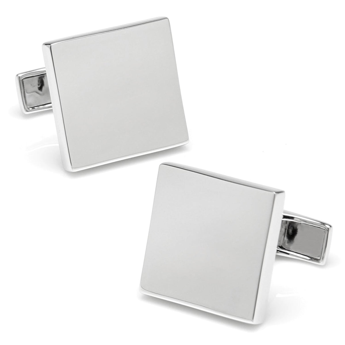 Sterling Silver Infinity Edge Square Engravable Cufflinks - Cufflinks.com - Flyclothing LLC