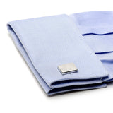 Sterling Silver Infinity Edge Rectangle Engravable Cufflinks - Cufflinks.com - Flyclothing LLC
