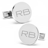 Sterling Silver Infinity Edge Round Engravable Cufflinks - Cufflinks.com - Flyclothing LLC