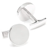 Sterling Silver Infinity Edge Round Engravable Cufflinks - Cufflinks.com - Flyclothing LLC