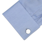 Sterling Silver Infinity Edge Round Engravable Cufflinks - Cufflinks.com - Flyclothing LLC