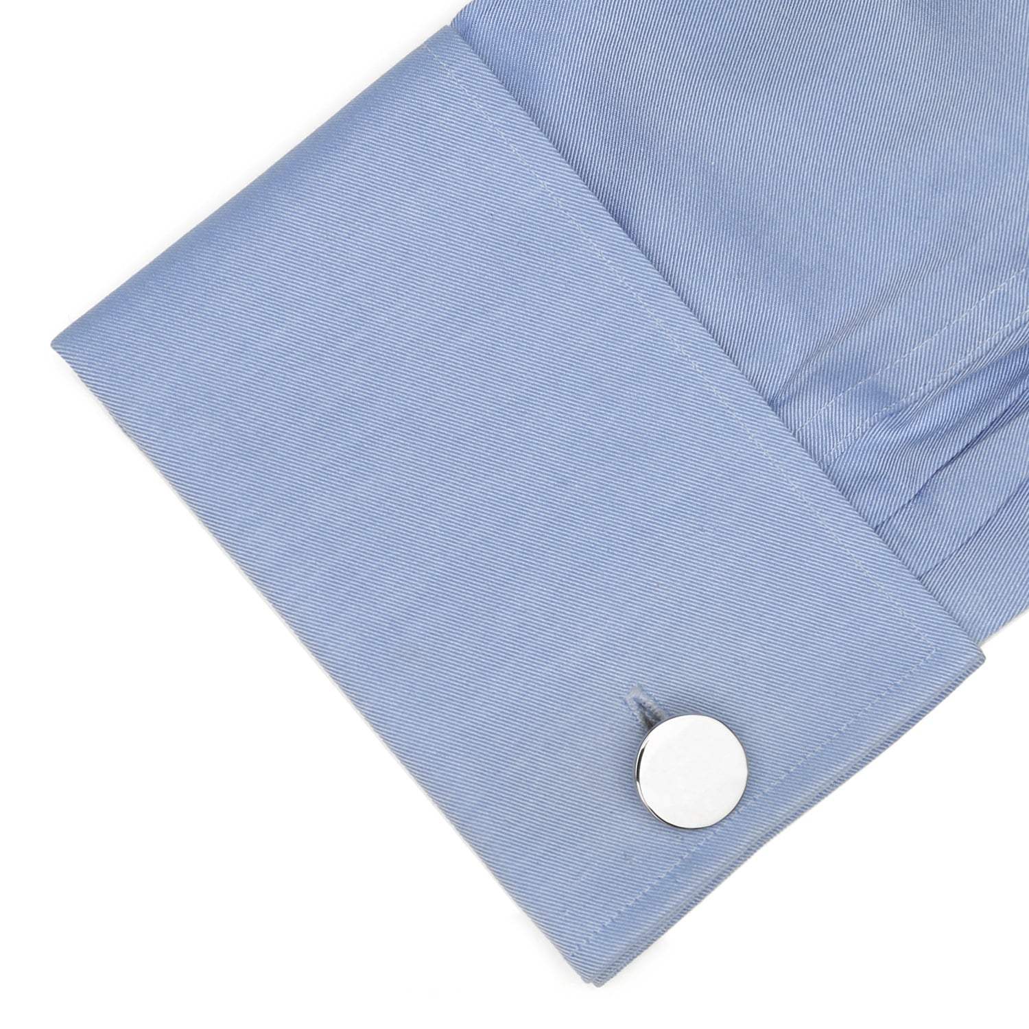 Sterling Silver Infinity Edge Round Engravable Cufflinks - Cufflinks.com - Flyclothing LLC
