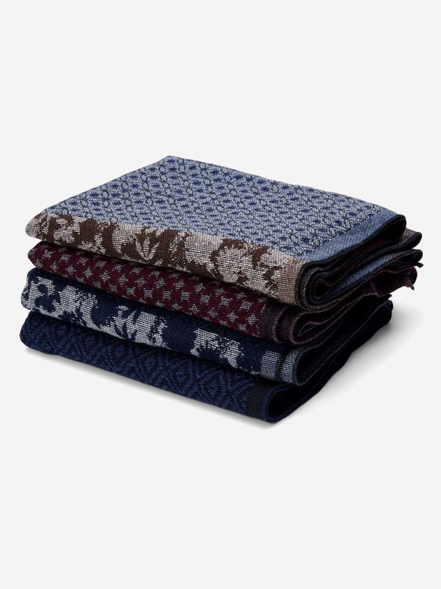 Federico (grey/blue) - Warm and soft Italian scarf from wool blend