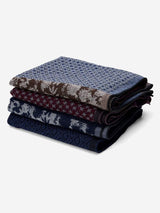 Federico (grey/blue) - Warm and soft Italian scarf from wool blend