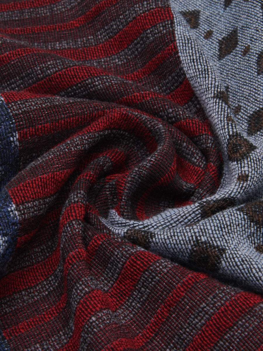 Federico (red/blue) - Warm and soft Italian scarf from wool blend