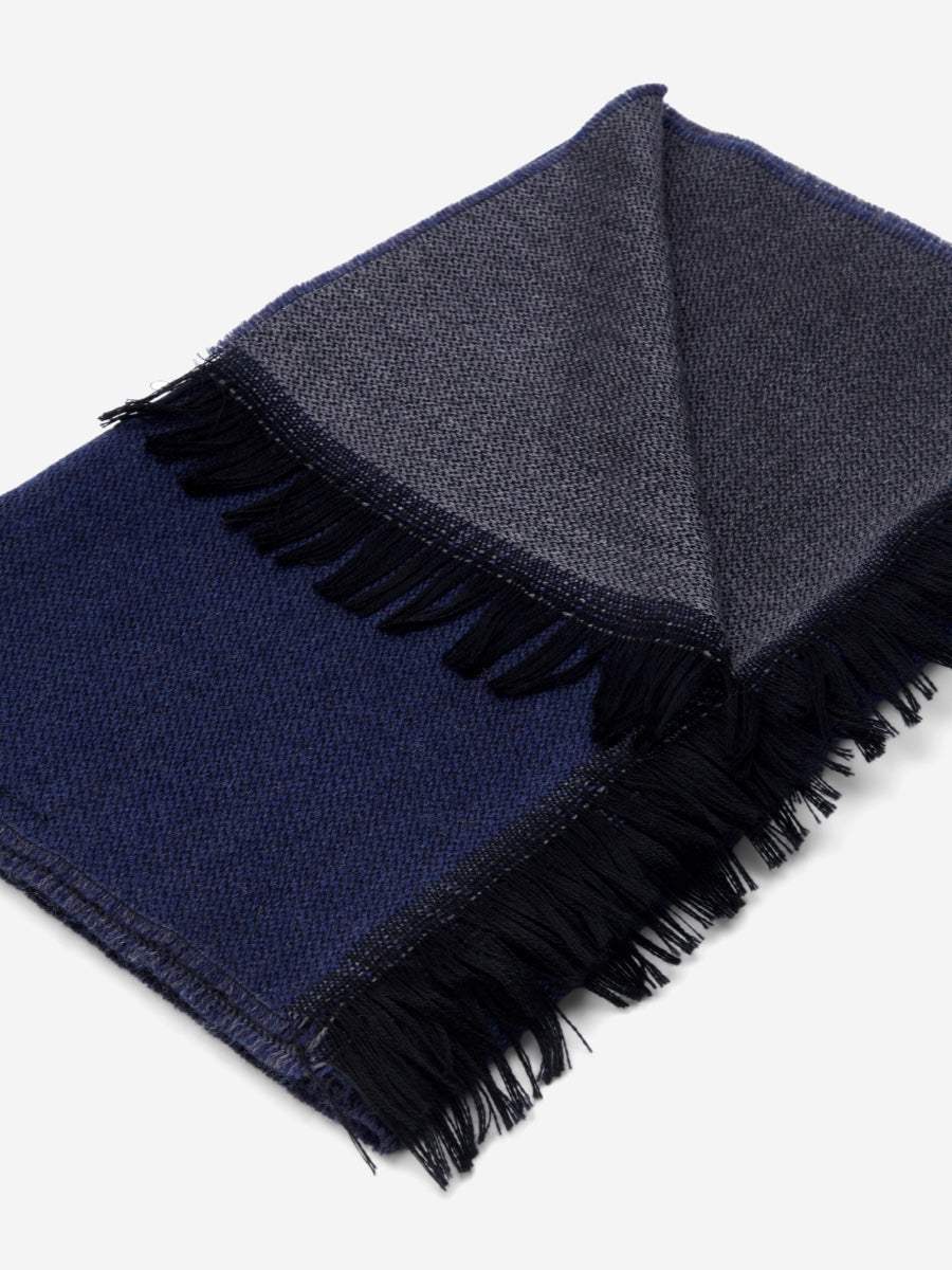 Romeo (blue/grey) - Italian warm and soft scarf made from 100% wool