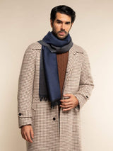 Romeo (blue/grey) - Italian warm and soft scarf made from 100% wool