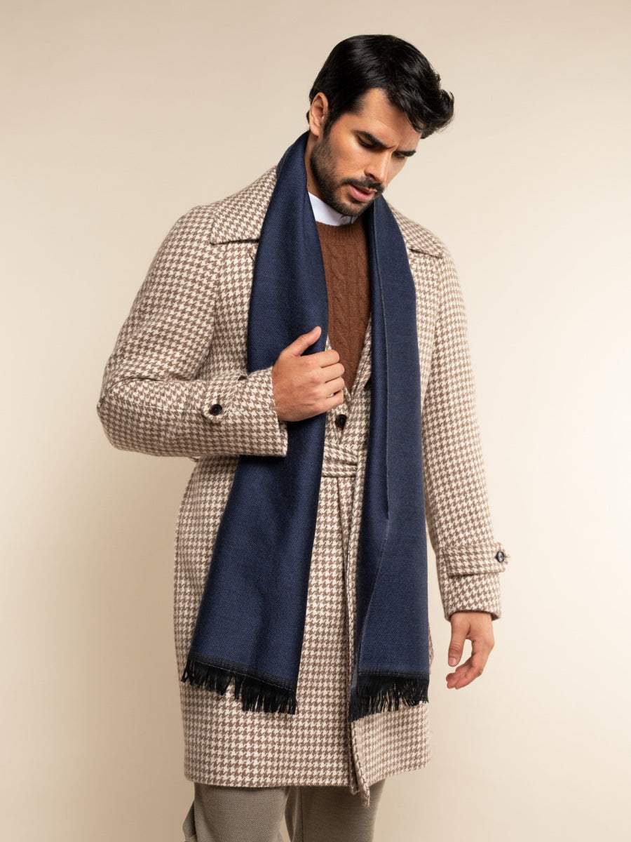 Romeo (blue/grey) - Italian warm and soft scarf made from 100% wool