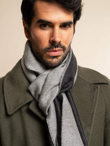 Romeo (blue/grey) - Italian warm and soft scarf made from 100% wool - Leather Gloves Online - Flyclothing LLC