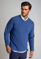 Rugvee Pullover V-Neck Sweatshirt - Tokyo Blue - Buki - Flyclothing LLC