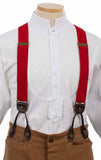 Scully Leather Red Elastic Suspenders