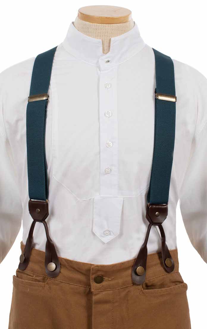 Scully Leather Teal Elastic Suspenders