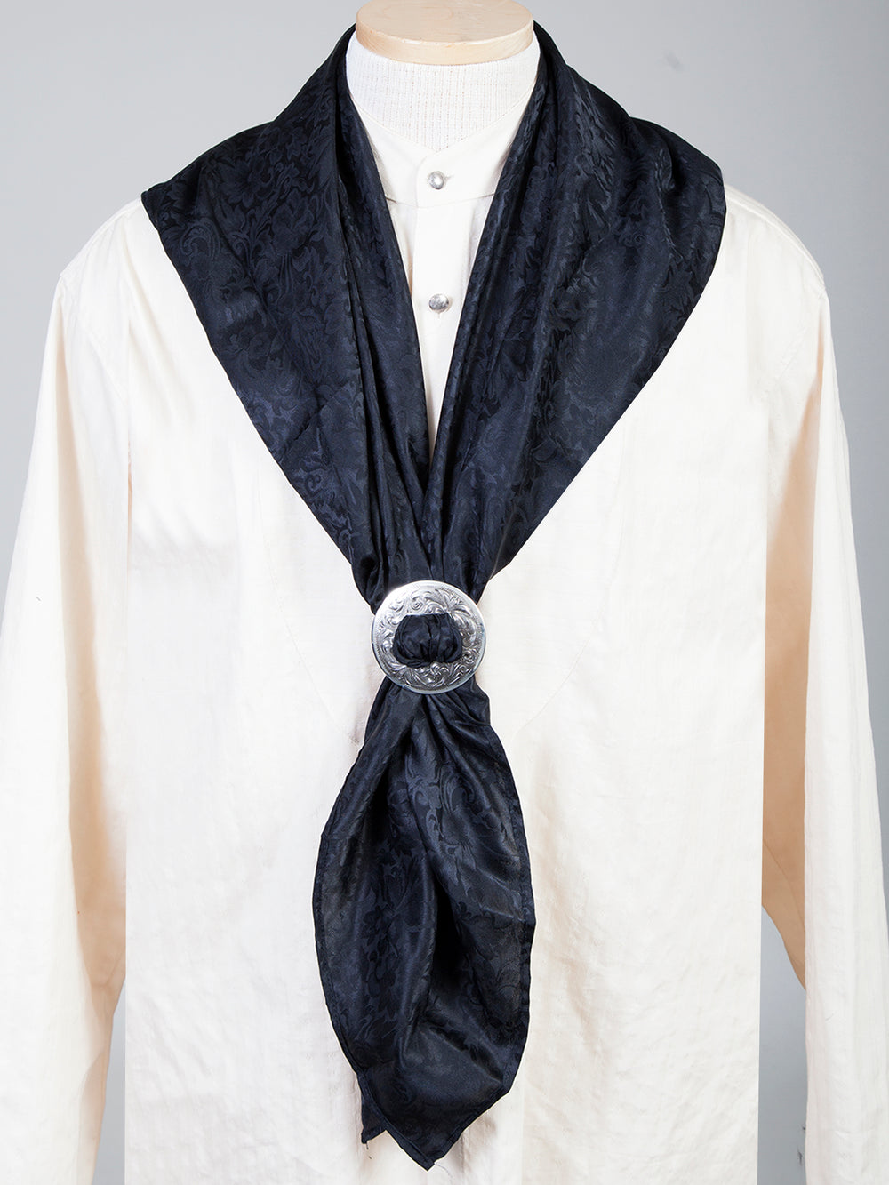 Scully Leather Black Silk Scarf