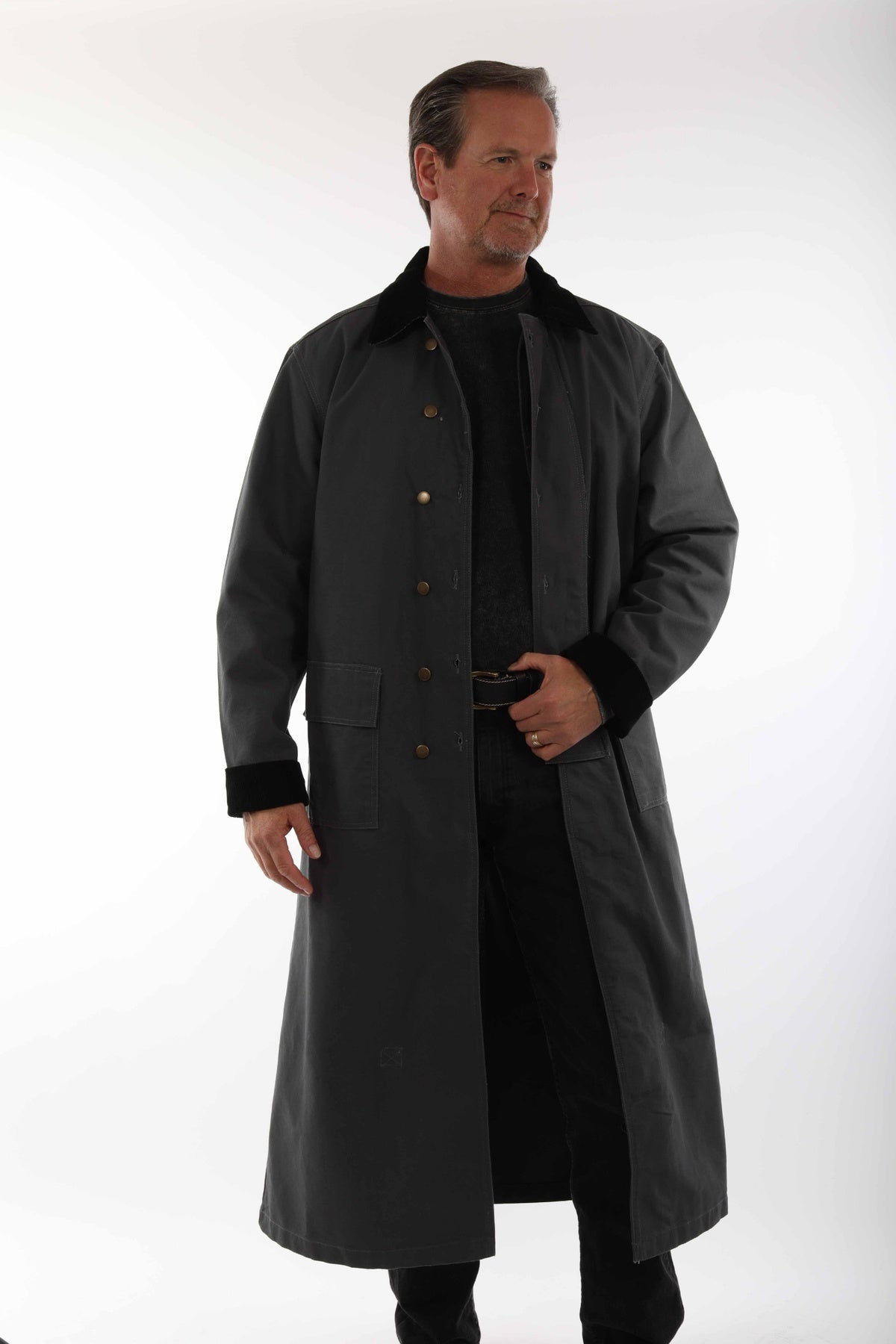 Scully Gun Metal Canvas Duster